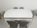 尊木华馨餐桌 可伸缩岩板餐桌家用餐桌椅组合简约小户型实木餐桌吃饭桌子 白+白框12mm亮光雪山白-小菠萝椅 1.5米 一桌八椅【升级四轨道】 实拍图