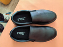 回力一脚蹬男鞋秋季皮面男士休闲皮鞋子男青中年厨房师工作防滑防水鞋 黑色 44 实拍图