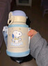 史努比（SNOOPY）双盖儿童保温杯吸管直饮两用水杯316不锈钢学生杯子520ML大容量蓝 实拍图