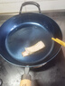 臻三环章丘手工铁锅平底煎锅烤肉煎锅无涂层不易粘锅小平底锅辅食厨具 烤蓝木把加耳 28cm 实拍图