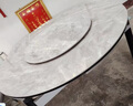 晨巢 岩板餐桌 实木餐桌椅组合现代简约可伸缩折叠吃饭桌子餐厅家具 黑灰框架亮光意大利灰-111皮椅款 1.5米一桌六椅-12MM岩板厚度 实拍图