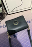 PESASRIE轻奢品牌包包女包单肩包牛皮小方包真皮女士斜挎包生日跨年礼物 黑色【奢侈礼盒装】 实拍图