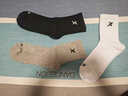 特步袜子男防滑减震跑步袜吸汗透气中筒款专业运动男袜抗菌防臭耐磨 黑白灰【升级款防滑跑步袜】3双 均码 实拍图