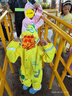 牧萌 儿童雨衣男童连体套装防水全身幼儿园女孩小童 挖掘机恐龙 XL  实拍图