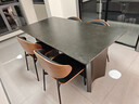 优蒂斯国补意式简约现代黑色岩板餐桌椅组合长方形桌子复古小户型饭桌 餐桌+4伊姆斯椅 1.6米 实拍图
