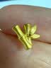 六福珠宝 黄金耳钉竹节(单只)足金耳环生日礼物 计价GDGTBE0043 约0.82克 实拍图