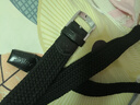 JWKE韩版编织腰带男士帆布皮带休闲百搭针扣弹力松紧青年学生牛仔裤带 黑色 120cm （建议体重160斤以上） 实拍图