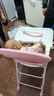 友彩可折叠宝宝餐椅酒店多功能商用吃饭座椅婴儿家用饭店儿童餐桌椅子 折叠款/樱花粉+舒适软垫+双餐盘 实拍图