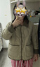 坦博尔羽绒服女短款翻领韩版宽松女士灯芯绒外套TD236266 奶茶棕 155  实拍图