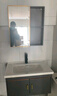 优莱可可【上门安装】浴室柜卫生间太空铝小户型一体洗脸盆柜组合陶瓷家用 70cm灰平板盆柜全套镜柜宽度48 自行安装 实拍图