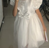 罗蒙毕业演出主持人礼服女童毕业白色公主裙生日花童钢琴 白色160 实拍图