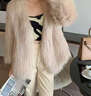 傲列2024秋冬轻奢品质貉子毛双面编织皮草女中长减龄狐狸毛毛外套大衣 米色 均码 实拍图