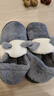 包跟棉拖鞋女家居棉拖女士月子鞋居家棉鞋冬季带跟毛拖鞋毛毛鞋男 灰色 42-43码（适合41-42码） 实拍图