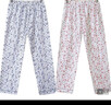 100%纯棉中老年女士睡裤全棉家居服宽松高腰印花长裤大码薄款春秋 纯棉2件【玫瑰蓝+玫瑰红】 3XL130-150斤 实拍图