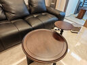 中古风复古圆形茶几家用茶桌客厅小户型美式实木法式新款客厅边几 【橡胶木茶几】胡桃色单桌80CM 实拍图