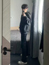 Cebrodz法国 牛仔裤男复古美式vibe春秋微喇高街裤子男水洗修身直筒男裤 黑色 XL 实拍图