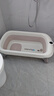 乐亲（Lechin）折叠浴盆婴儿洗澡盆智能感温新生儿大号可坐躺家用折叠浴桶 【触屏感温】折叠浴盆+浴架+浴垫 实拍图