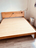源氏木语全实木床北欧风小户型卧室家具橡木床现代简约主卧1.5m1.8m双人床 原木色高铺夜光床斜靠版【橡木】 1800mm*2000mm  框架结构 实拍图