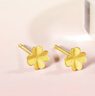 周六福足金999四叶草黄金耳钉女生日礼物AA096009 一对 约0.76g 实拍图