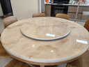 采薇 大理石餐桌家用餐桌椅组合实木白蜡木大圆桌现代简约圆形饭桌 1.35米餐桌(带转盘)+8张餐椅 实拍图