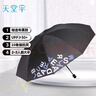 天堂 双人晴雨伞三折 遮阳伞10骨加大加固抗风防晒大伞 字母午夜蓝 实拍图