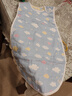 有彩婴儿睡袋儿童春秋夏季纯棉纱布背心式全棉通用宝宝防踢被夏天 六层蓝彩云 40*60小号建议0-3岁 实拍图