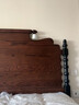 百达费迪中古风全实木床美式复古胡桃木色双人床主卧大床高箱储物婚床 床+天鹅绒乳胶两用床垫+床头柜*2 1.8m*2m(框架款) 实拍图