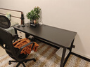 馨美凯电脑桌台式家用简易书桌办公桌简约现代工作台租房卧室学习写字桌 【单桌1.6cm厚桌面】黑架+碳纤色 长160cm*宽80cm*高74cm 实拍图