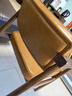 世途北欧实木总统椅餐椅日式书桌椅洽谈扶手电脑舒适休闲复古书房椅子 北美白橡木胡桃色 棕色PU软包 实拍图