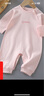 春秋季纯棉长袖提花爬服新生宝宝哈衣纯色无骨婴儿衣服婴儿连体Y 粉色笑脸Y-4 80cm 实拍图
