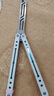 yy钢鹦鹉螺 夜光款蝴蝶刀【桔梗balisong】不锈钢内衬安全未开刃 白绿白刃 实拍图