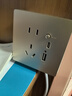 国际电工双USB插座面板20W快充墙壁无需充电头Type-c家用五孔插座快充面板 五孔2.1A双USB+type-c【白色】 实拍图