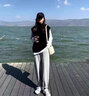 浪莎休闲运动裤女春秋季宽松百搭束脚裤小个子高腰显瘦哈伦卫裤加绒 浅灰春秋-常规 L 【建议111-125斤】 实拍图