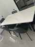 全友家居意式岩板餐桌椅子组合套装客厅家用现代简约吃饭桌政府补贴 岩板|白色|1.6米桌+86椅灰色*6 实拍图