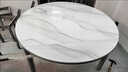 田园驿站轻奢微晶石餐桌椅组合实木岩板大理石餐桌家用伸缩折叠圆吃饭桌子 象牙白【微晶石】 1.35m  一桌六椅 实拍图