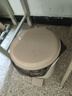 百露垃圾桶家用带盖厕所卫生间筒脚踏式大容量客厅轻奢厨房办公室商用 圆形 米色 15L +150只背心垃圾袋 实拍图