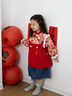 葆氏儿童罩衣国风宝宝吃饭围兜防溅衣反穿衣辅食灯芯绒红衣饭兜-女宝 实拍图