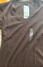 优衣库女装竹节纱V领T恤/短袖棉白T上衣打底内搭483576 38 深褐色 XS /150/76A 实拍图