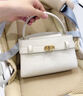 CHARLES&KEITH鳄鱼纹凯莉包手提斜挎婚包包女包生日礼物CK2-50270880-1 Ivory象牙色 S 实拍图