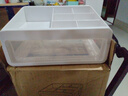 京东物流 化妆品收纳盒梳妆台置物架桌面高级感整理抽屉柜 中号2层（1层抽屉+1层顶部置物架） 24*20*12cm 透明白 实拍图