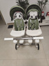 安贝婴双胞胎溜娃神器婴幼儿双人可平躺可坐轻便携带折叠宝宝二胎手推车 绿色+折叠+餐盘+可平躺+遮阳帘 实拍图