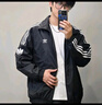 adidas休闲简约三条纹梭织立领夹克外套男装秋季阿迪达斯三叶草 黑色 (偏小，推荐买大1码)   XS 实拍图