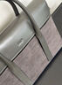 铂派男士手提包商务公文包奢侈高端总裁包真皮男包电脑包生日礼物 小号灰-配肩带-可放14英寸笔记本 公文包 实拍图