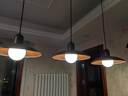 源氏木语餐厅吊灯新中式复古胡桃木纹前台吧台吊线灯简约侘寂风饭厅餐桌灯 三头/胡桃木色/全光谱三色变光 实拍图