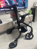 康倍星助行器老人助力行走器老年人手推辅助可推可坐带购物篮助行器FRQ [闪黑旗舰款]多功能助行器+可推可坐+带脚踏-带篮 实拍图