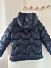 哈吉斯（HAZZYS）品牌童装男女童羽绒服冬新品高拉链简约保暖连帽轻薄羽绒服 藏蓝 130 实拍图