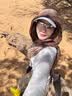尤克达蒂（yookdd）民族风围巾亚麻褶皱渐变头巾沙漠丝巾凹造型辣妹围脖披肩渐变头巾 废土风披肩 实拍图