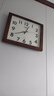 康巴丝（Compas）挂钟客厅钟表 方形时钟居家办公挂表电子石英钟C25241 仿木 43cm 实拍图
