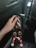 黑猫玩偶毛绒公仔挂件ins可爱猫咪包包挂饰情侣礼物送女朋友礼物 红白围巾+黑猫【升级双扣挂绳】 会吱吱叫【10厘米左右】 实拍图