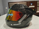 LS2碳纤维摩托车头盔男女机车赛车四季通用全盔四季防雾大尾翼FF801 锻造碳纤大尾翼款-单镜片-亮黑 L（建议55-56头围） 实拍图